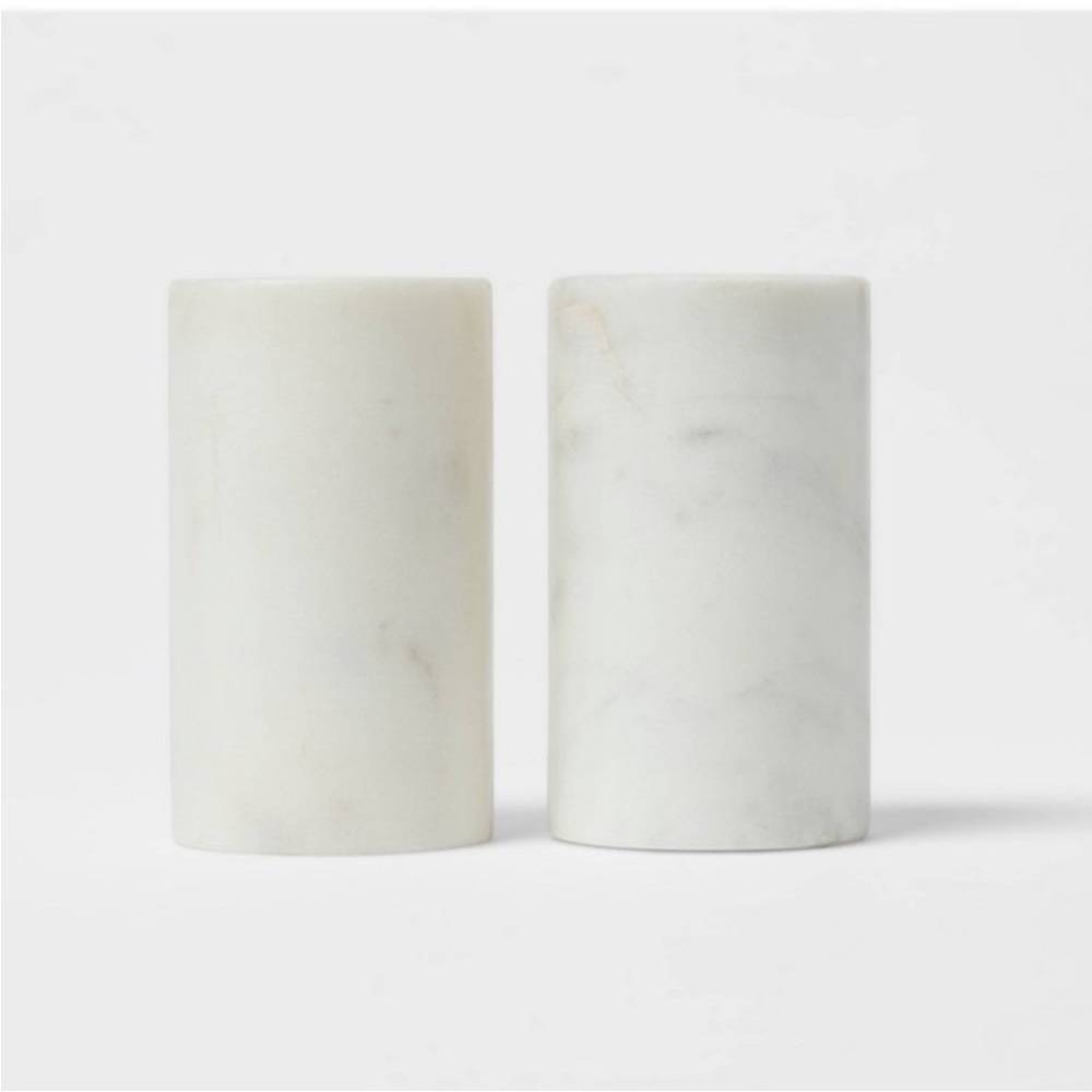 THRESHOLD NWT 2pc marble salt & pepper shaker set